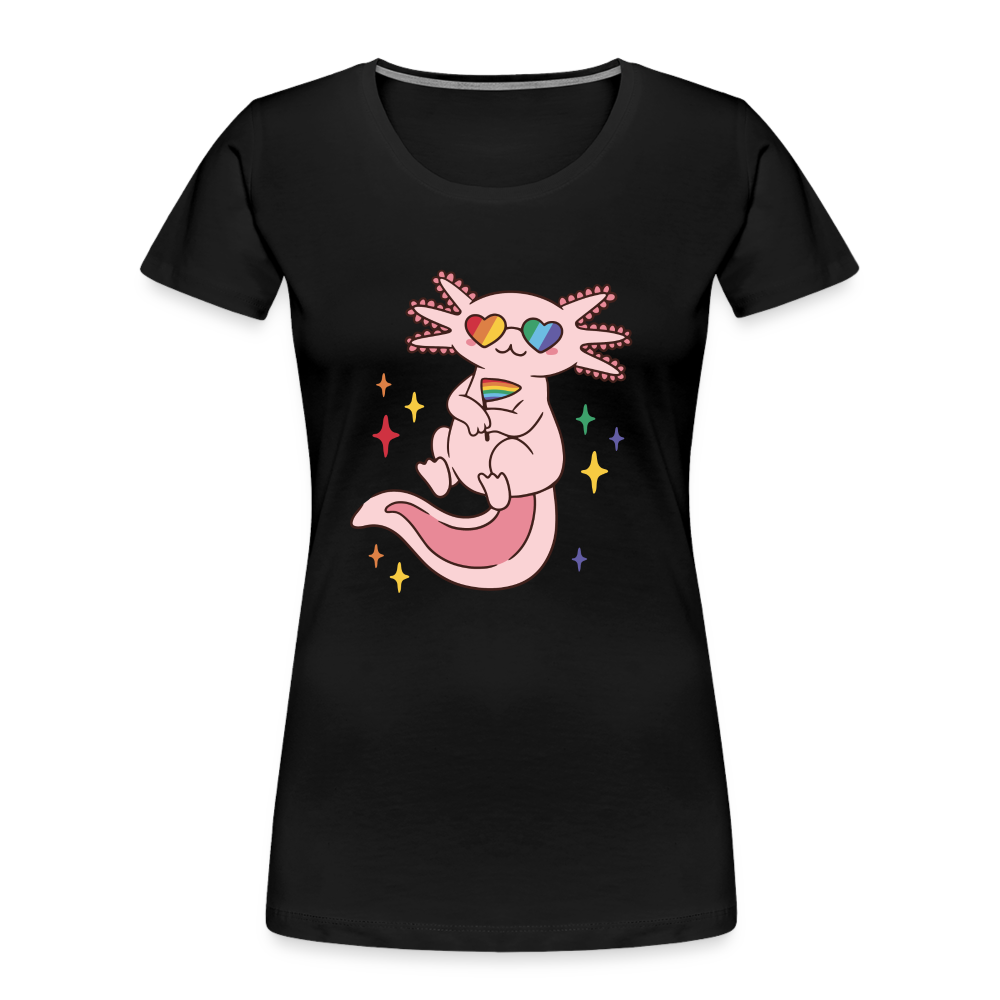 Big Pride Axolotl "Frauen" T-Shirt - Schwarz