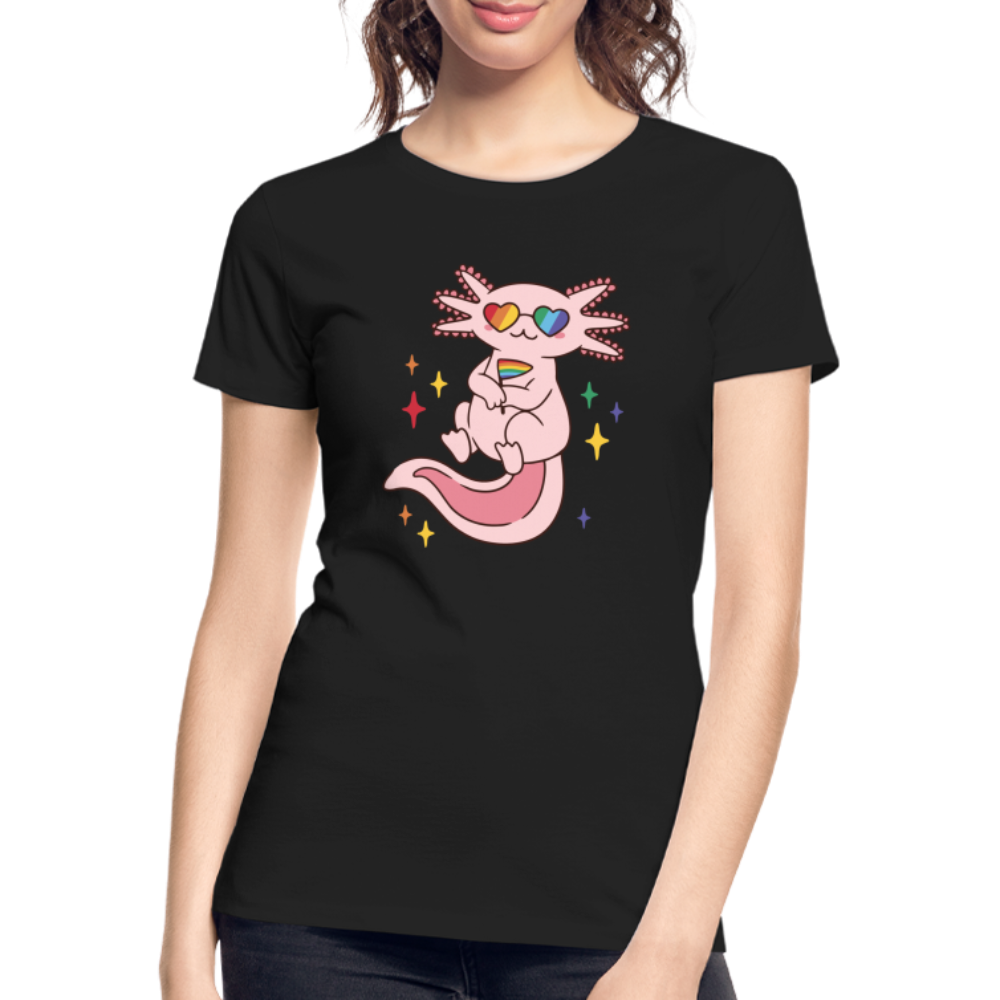 Big Pride Axolotl "Frauen" T-Shirt - Schwarz