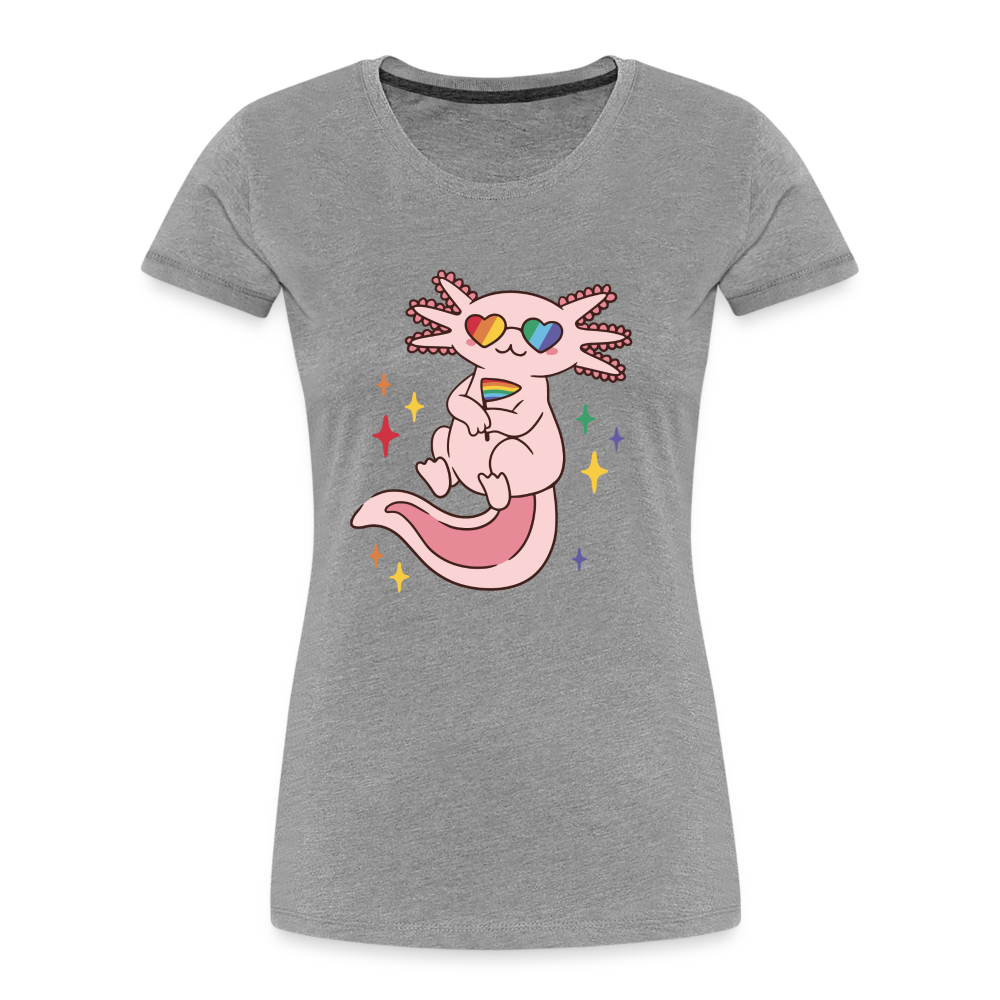 Big Pride Axolotl "Frauen" T-Shirt - Grau meliert