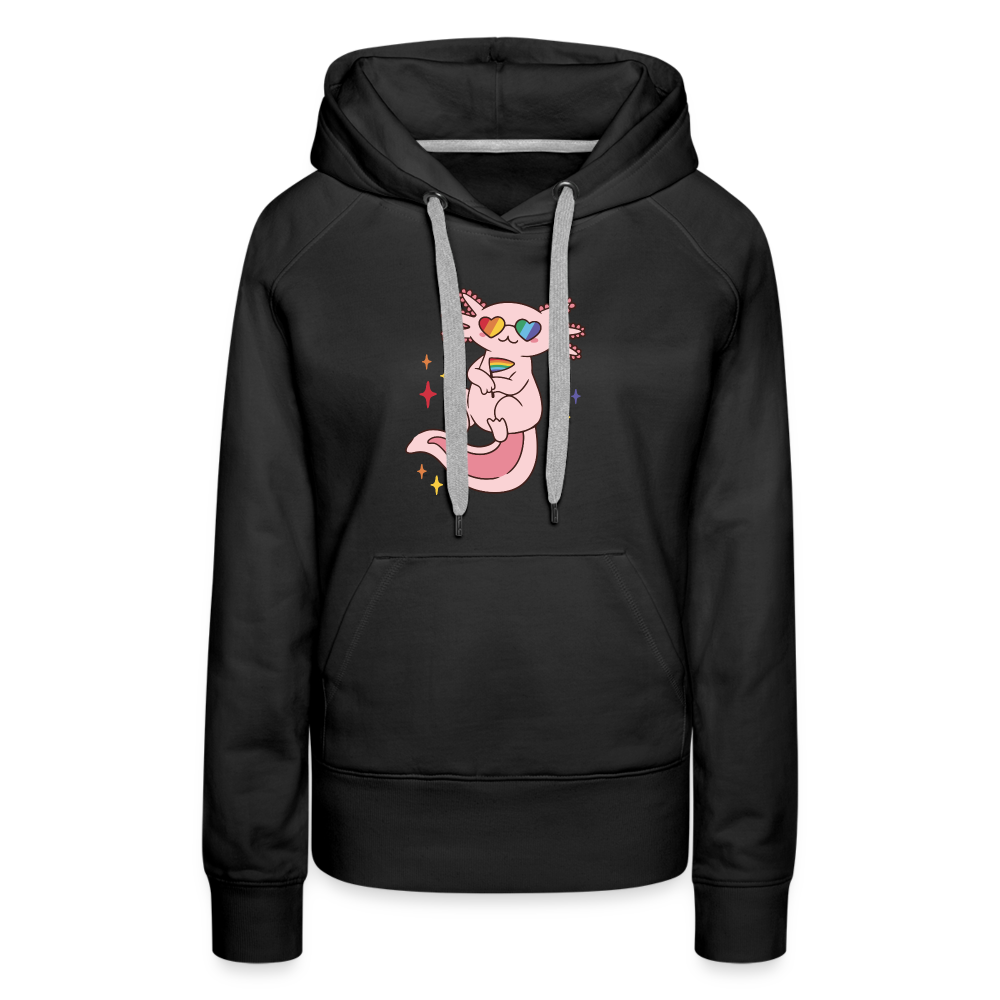 Big Pride Axolotl "Frauen" Hoodie - Schwarz