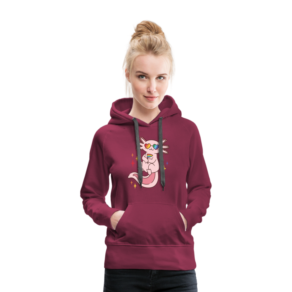 Big Pride Axolotl "Frauen" Hoodie - Bordeaux