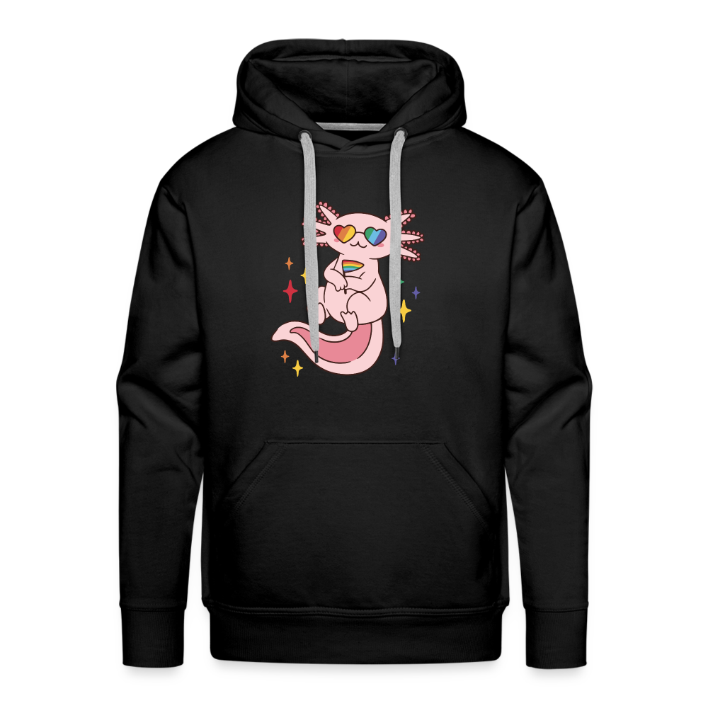 Big Pride Axolotl "Männer" Hoodie - Schwarz