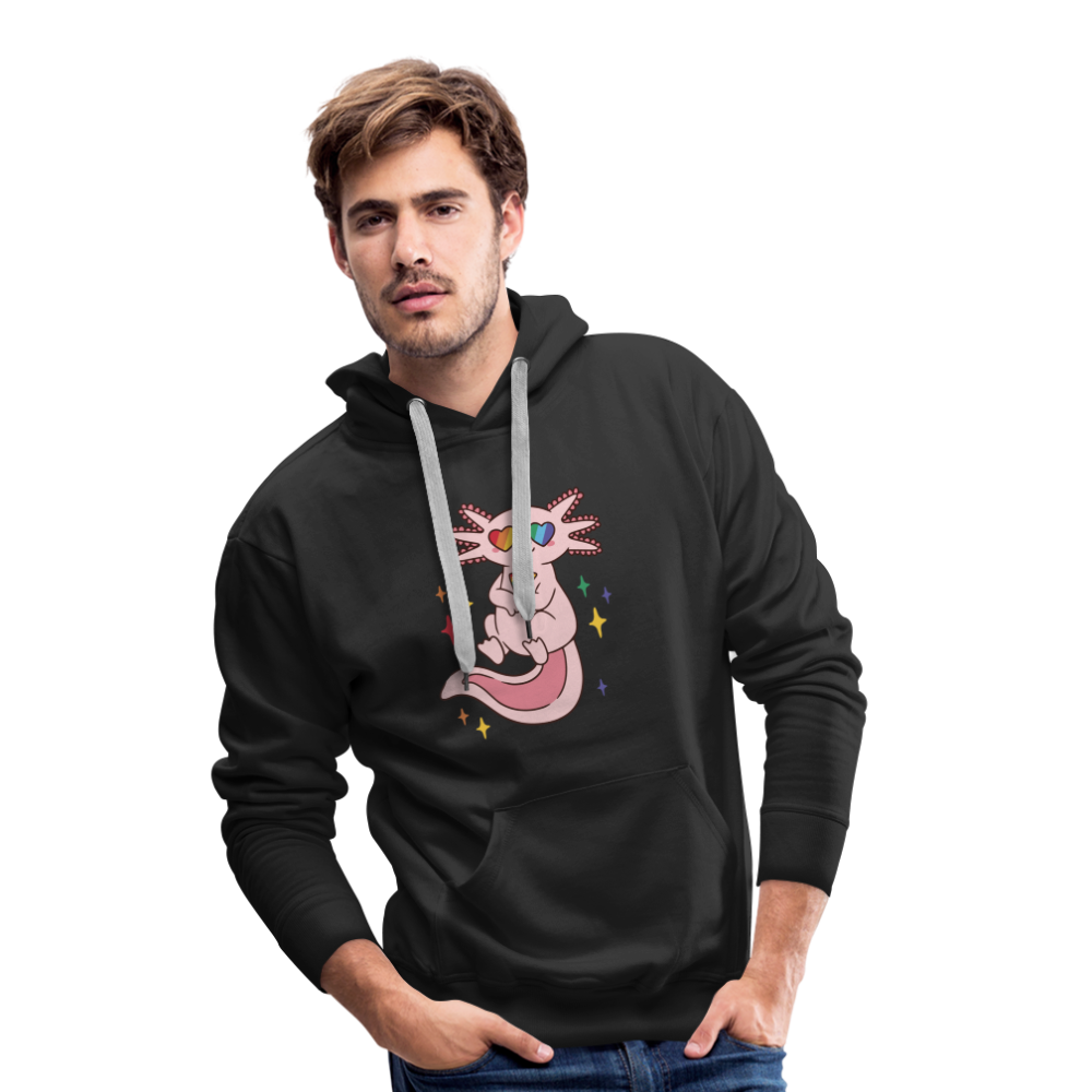 Big Pride Axolotl "Männer" Hoodie - Schwarz