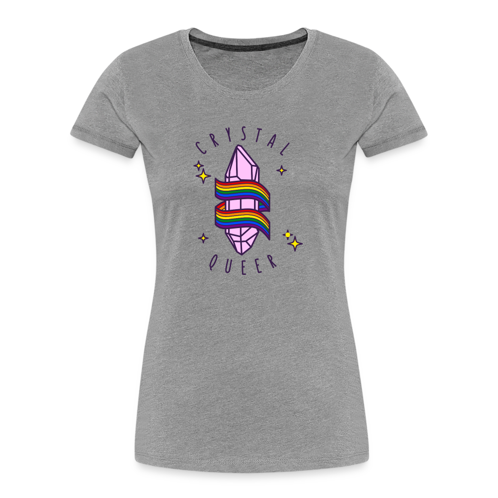 Crystal Queer "Frauen" T-Shirt - Grau meliert