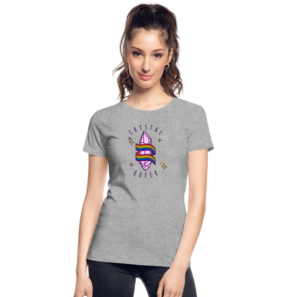 Crystal Queer "Frauen" T-Shirt - Grau meliert