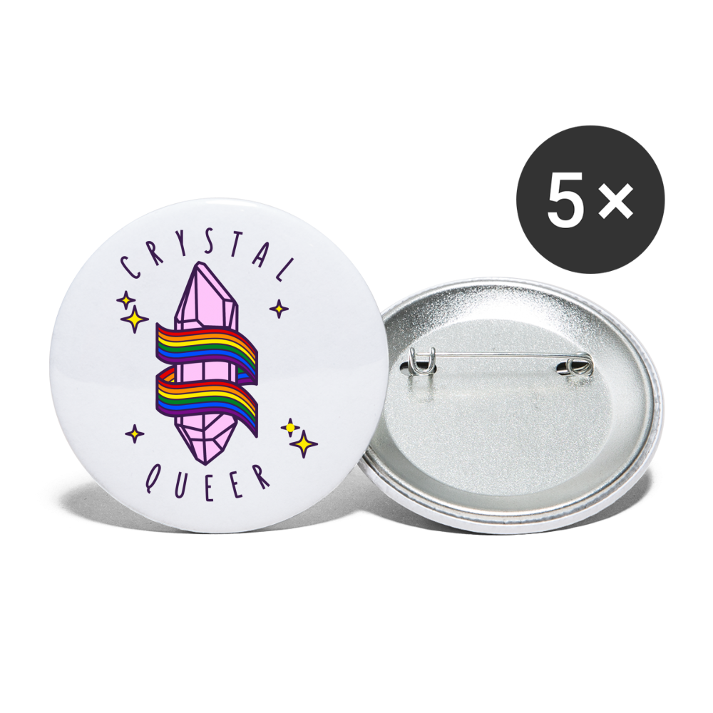 Crystal Queer Buttons klein 5x - weiß