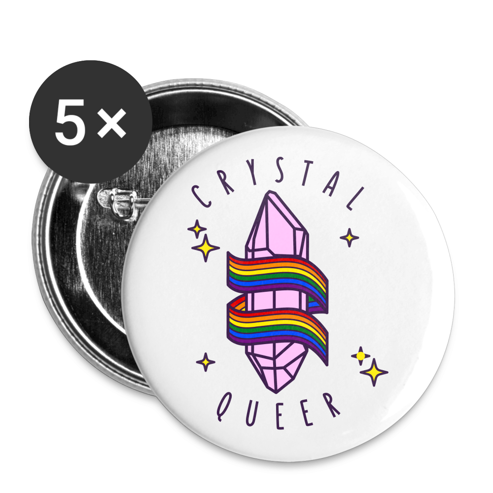 Crystal Queer Buttons klein 5x - weiß
