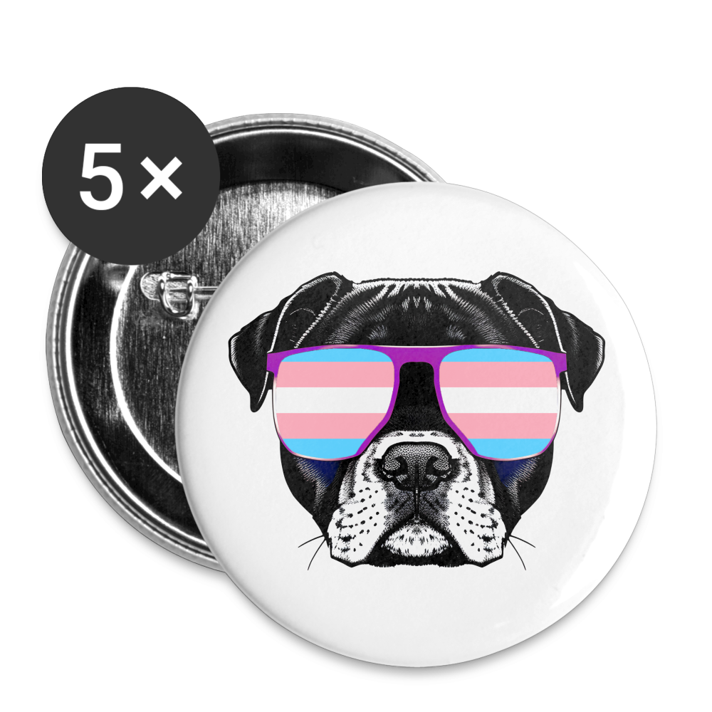 Trans Doggo Buttons klein 5x - weiß