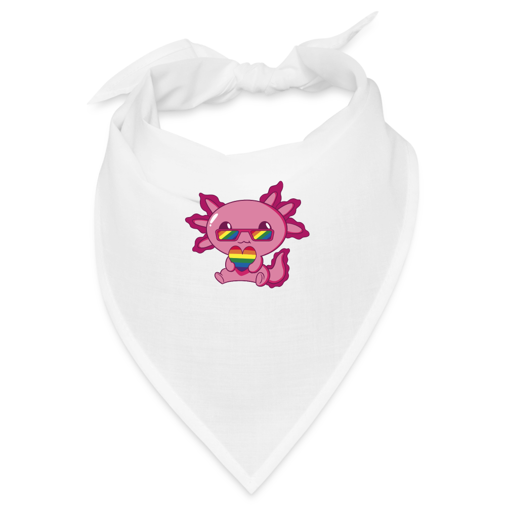 LGBTQ+ Axolotl Bandana - weiß