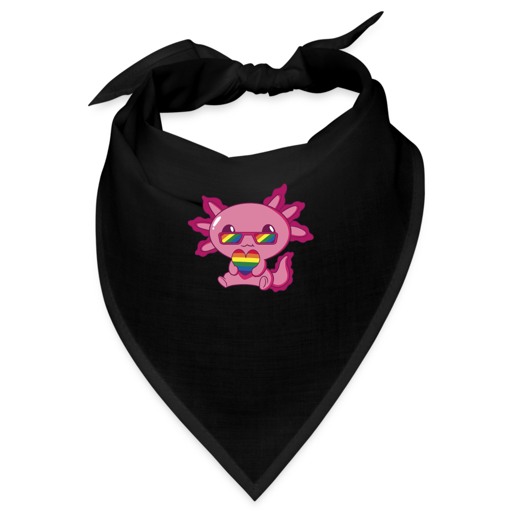 LGBTQ+ Axolotl Bandana - Schwarz