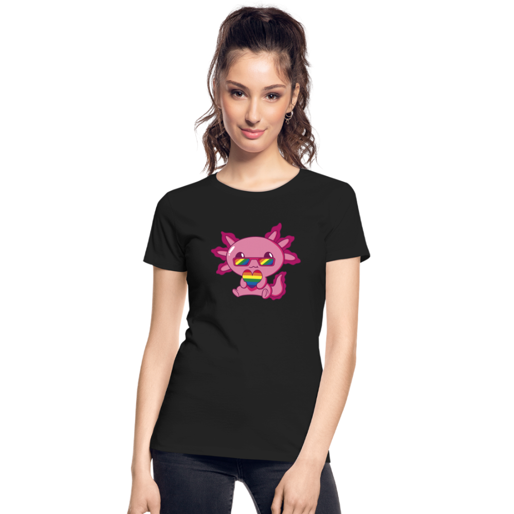 LGBTQ+ Axolotl "Frauen" T-Shirt - Schwarz