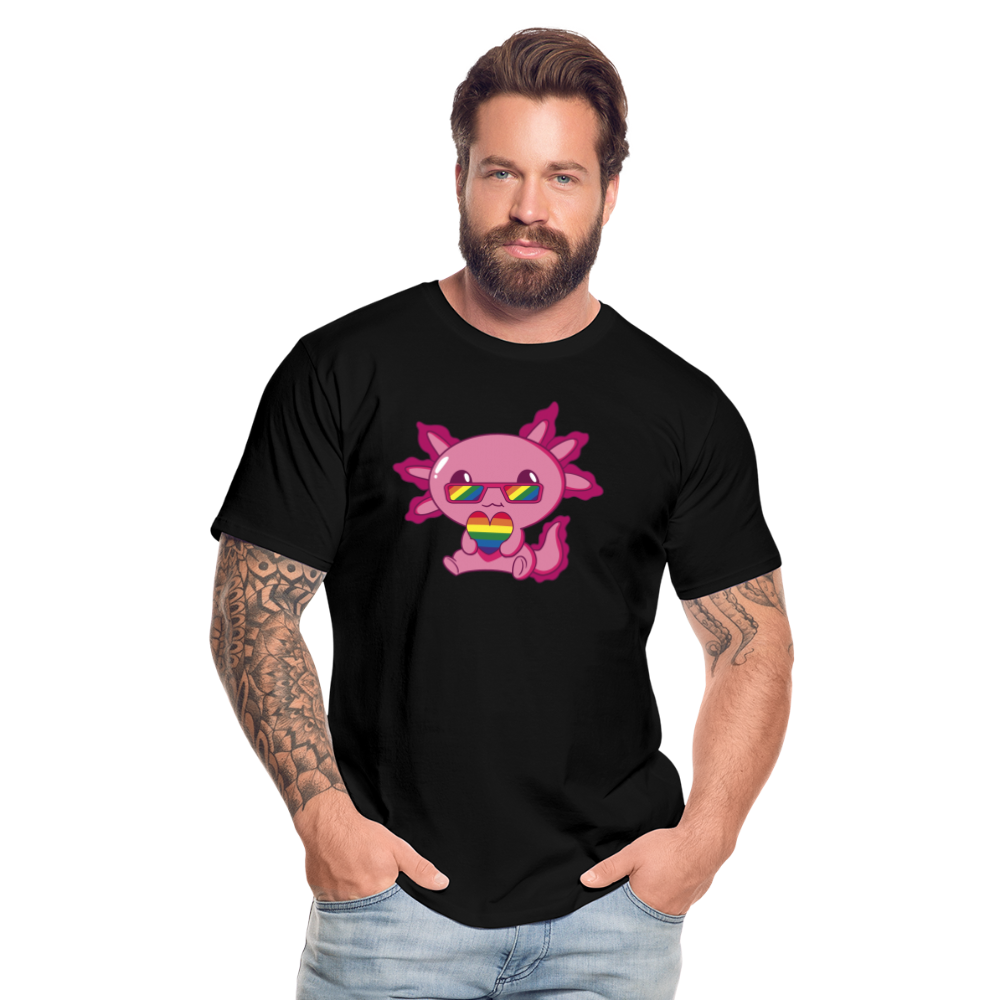 LGBTQ+ Axolotl "Männer" T-Shirt - Schwarz