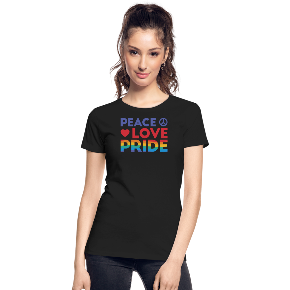 Peace Love Pride "Frauen" T-Shirt - Schwarz