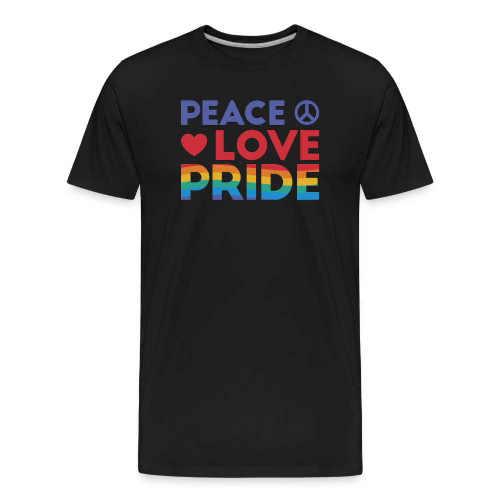 Peace Love Pride "Männer" T-Shirt - Schwarz