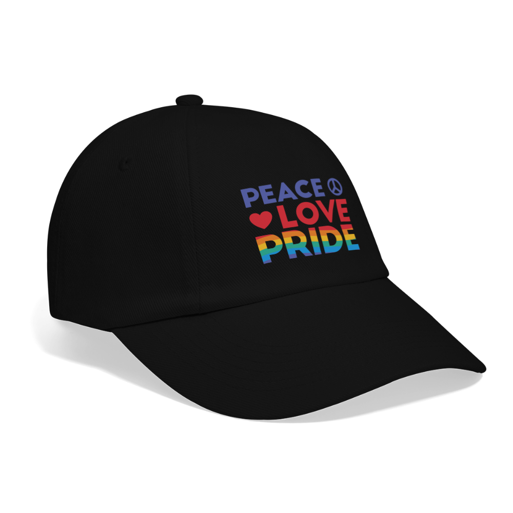 Peace Love Pride Baseballkappe - Schwarz/Schwarz