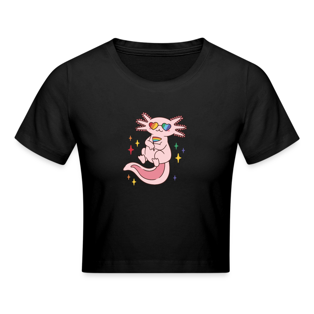 Big Pride Axolotl Cropped T-Shirt - Schwarz