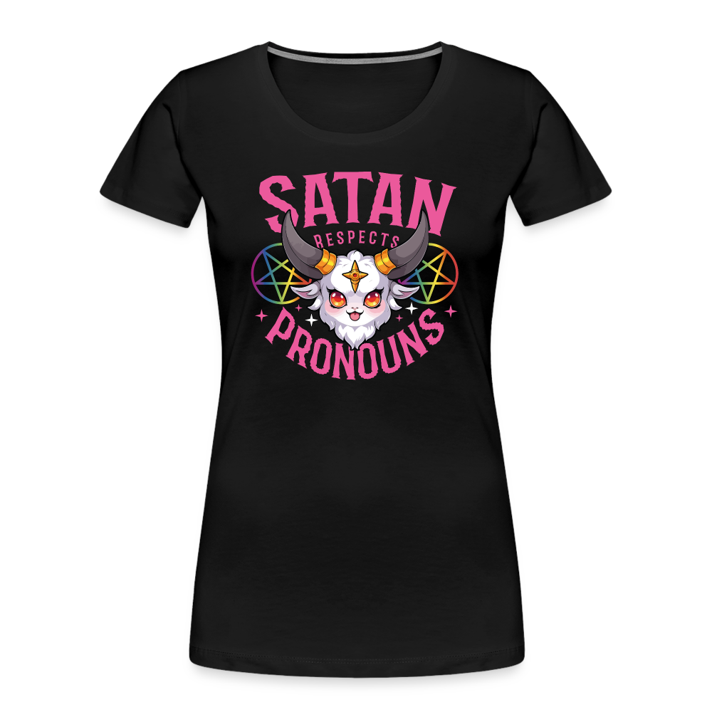 Satan Respects Pronouns "Frauen" T-Shirt - Schwarz