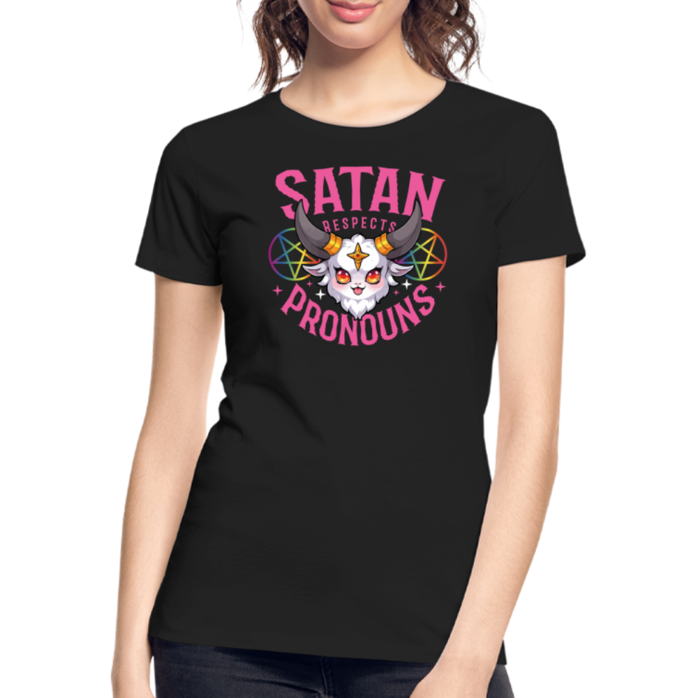 Satan Respects Pronouns "Frauen" T-Shirt - Schwarz