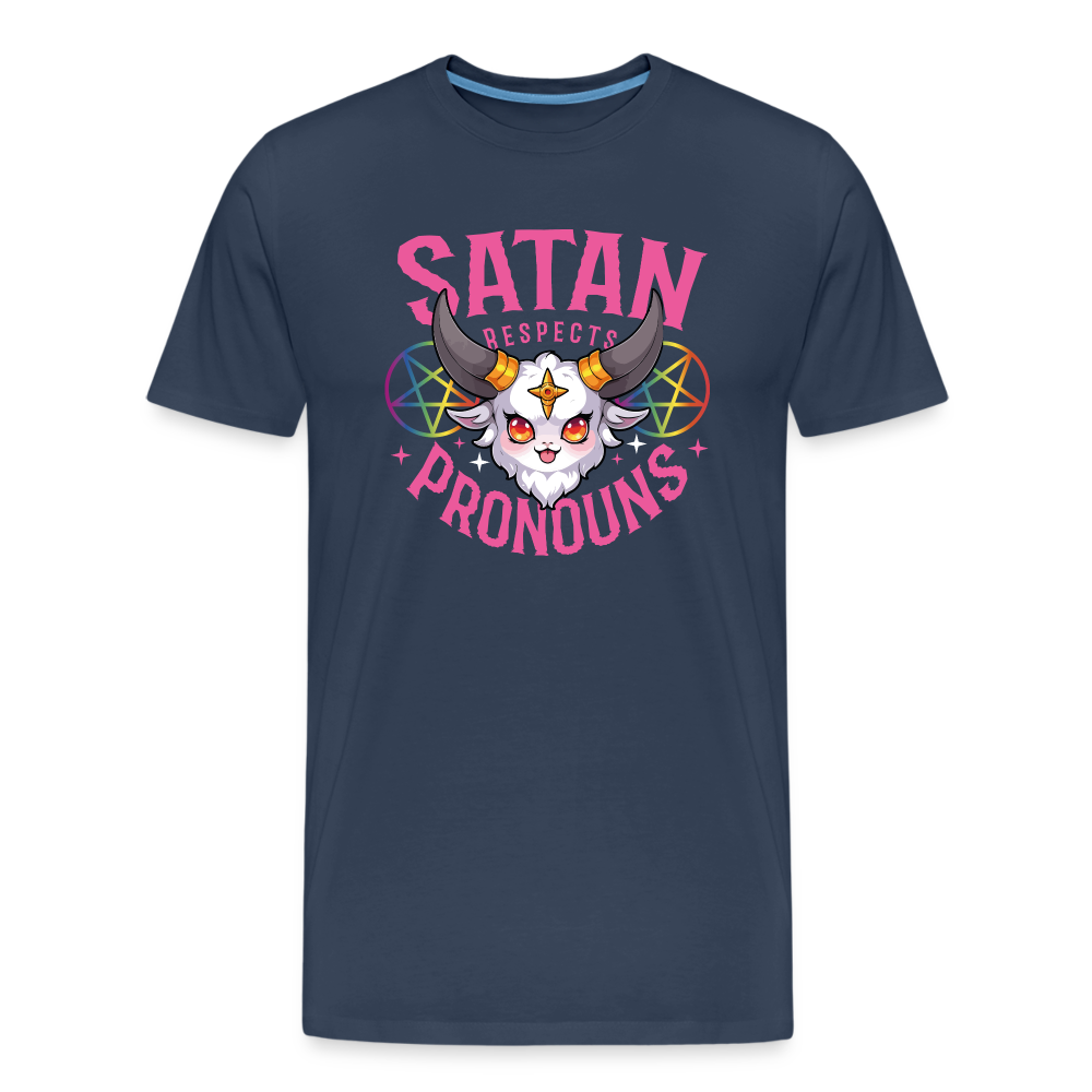 Satan Respects Pronouns "Männer" T-Shirt - Navy