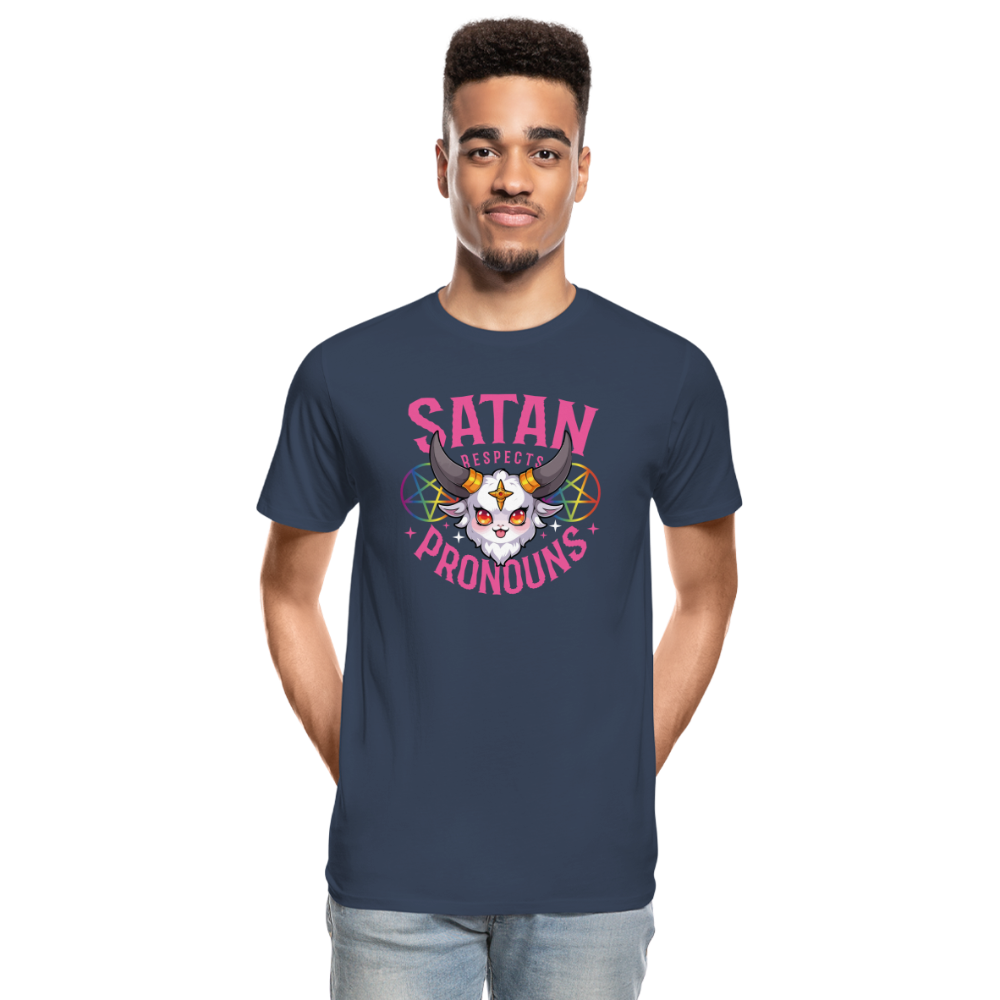 Satan Respects Pronouns "Männer" T-Shirt - Navy