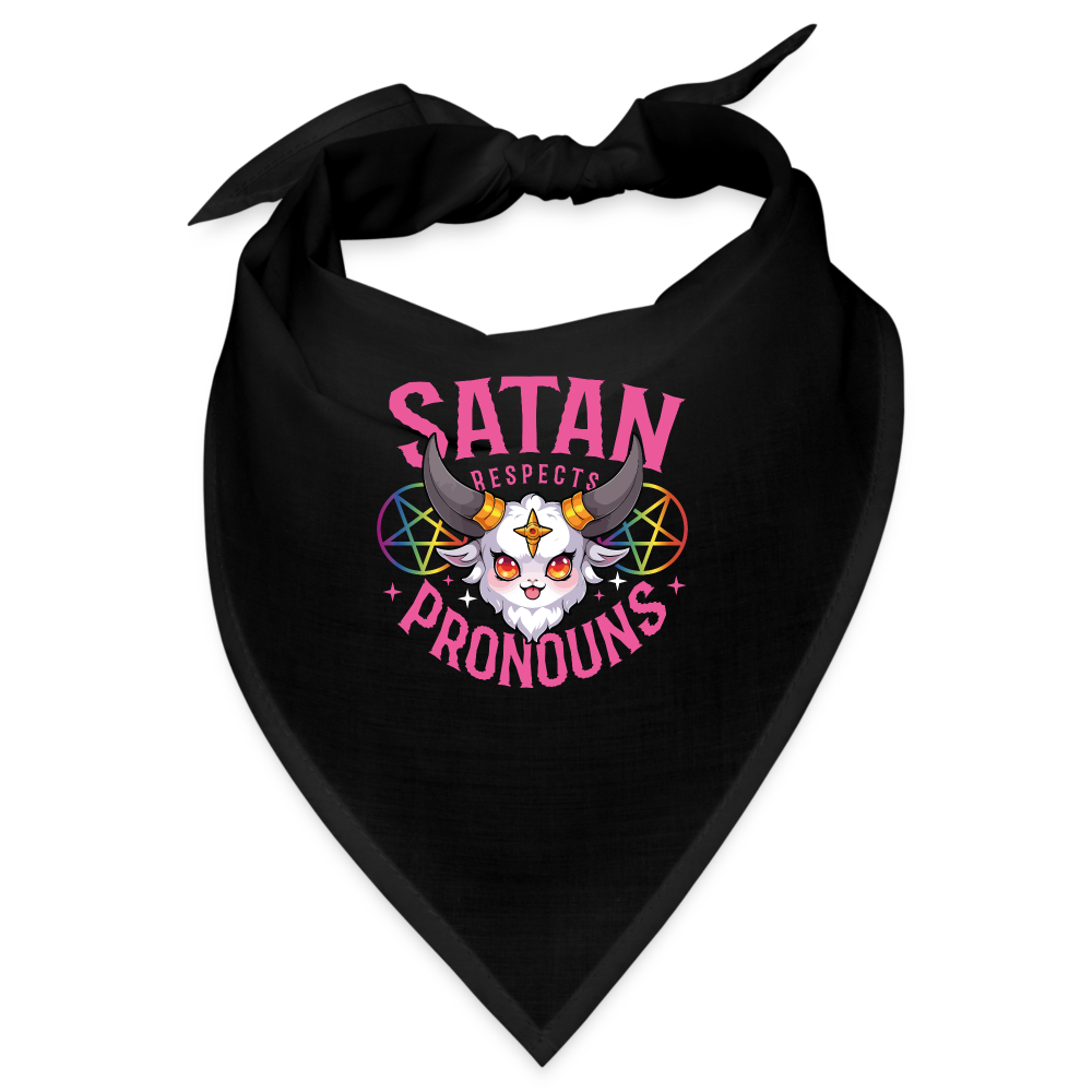 Satan Respects Pronouns Bandana - Schwarz