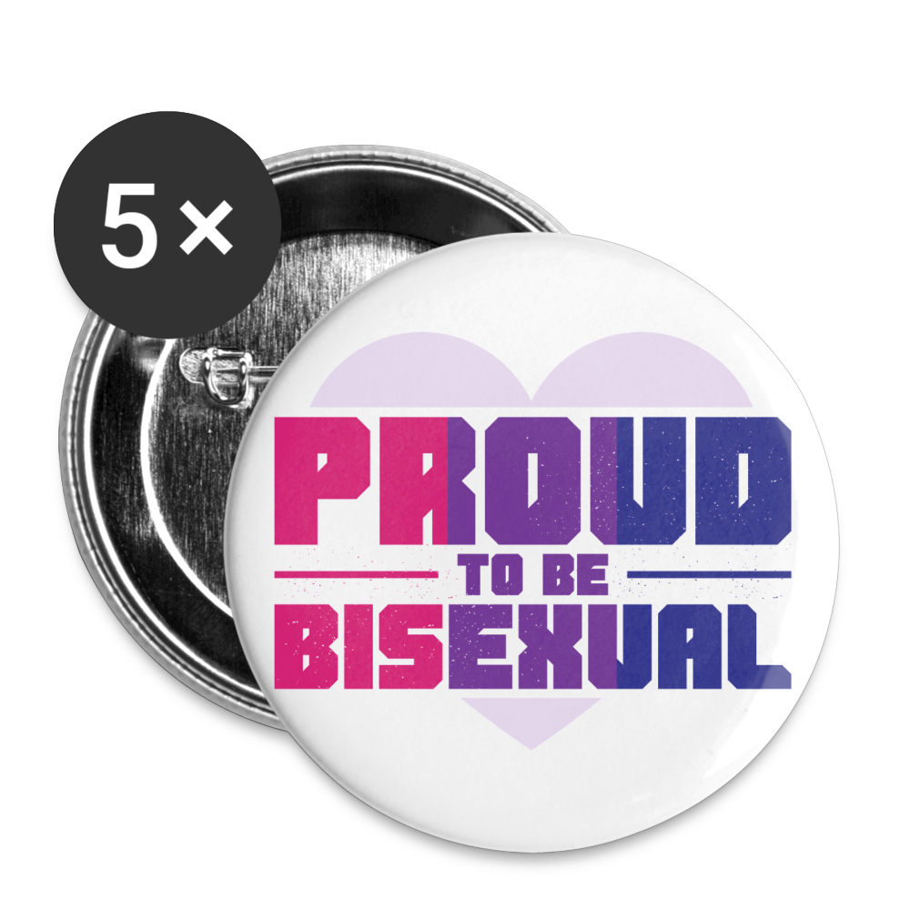 Proud to be Bisexual Buttons klein 5x - weiß