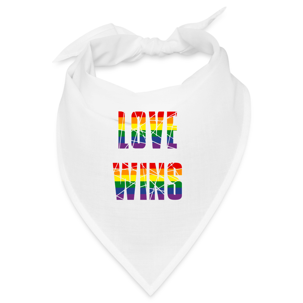LOVE WINS in Regenbogen-Farben Bandana - weiß
