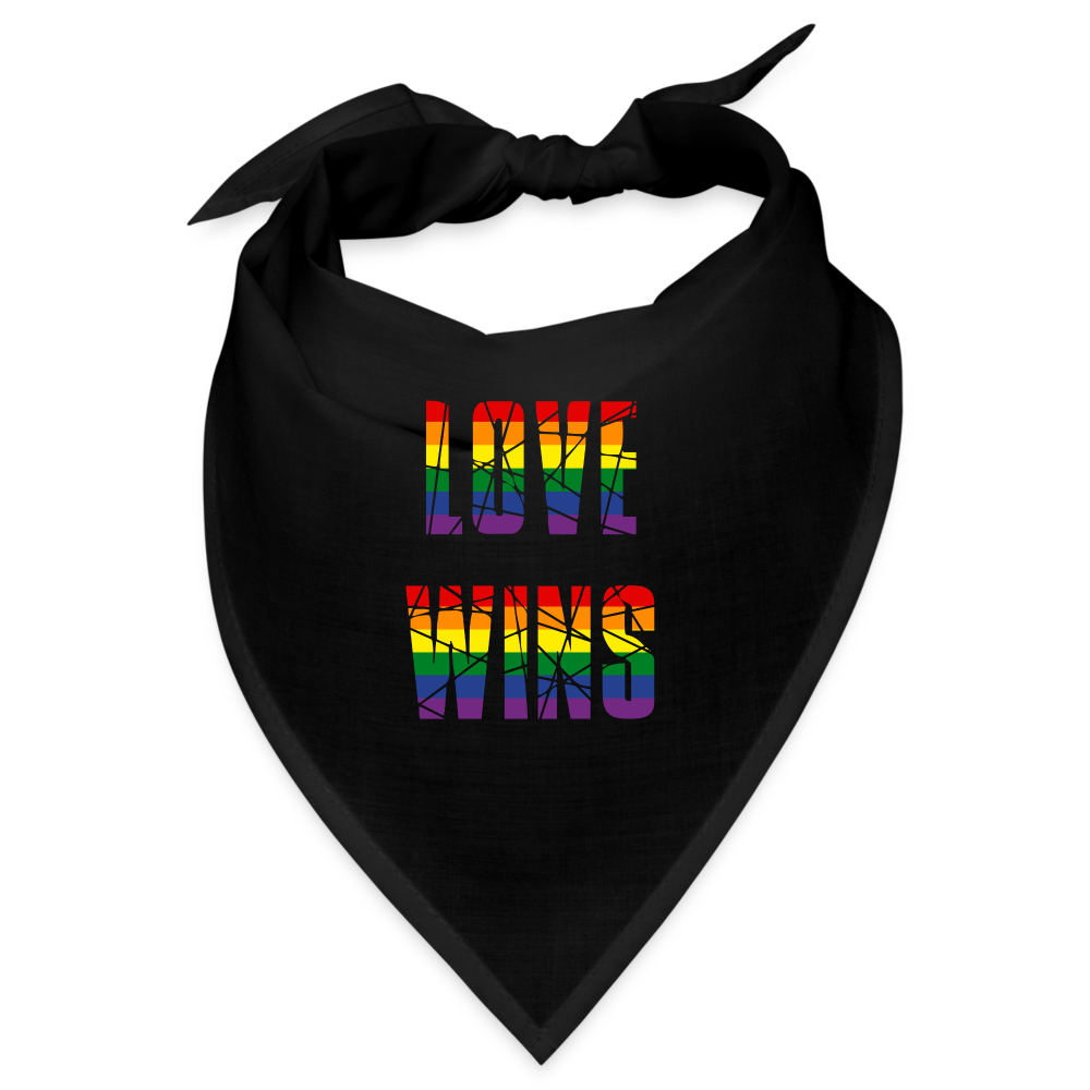 LOVE WINS in Regenbogen-Farben Bandana - Schwarz