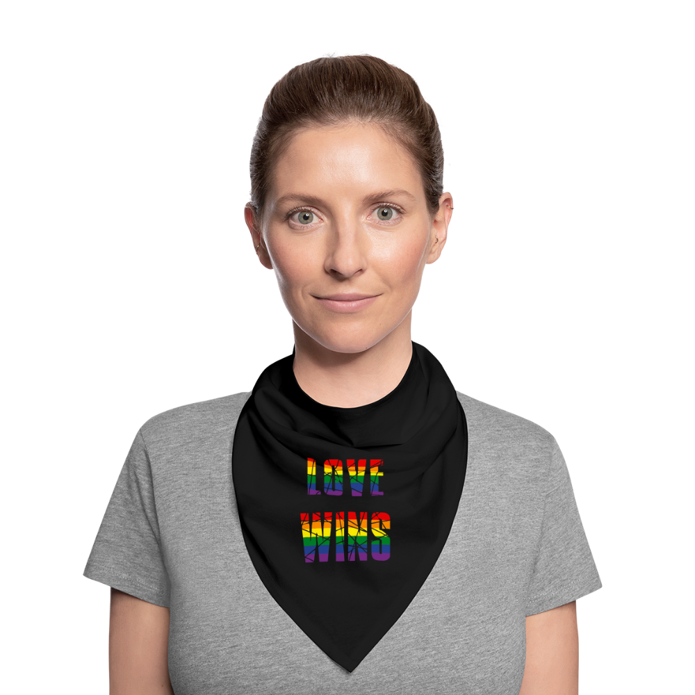 LOVE WINS in Regenbogen-Farben Bandana - Schwarz