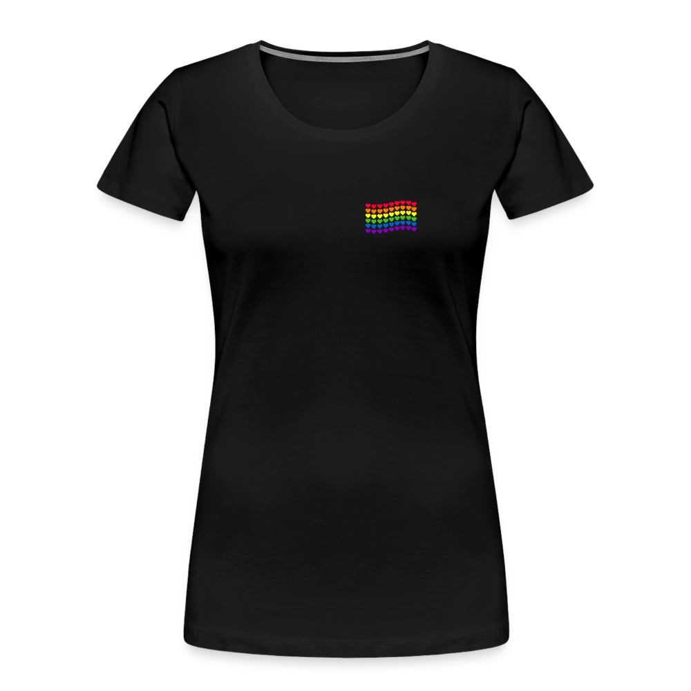 Herzenflagge "Frauen" T-Shirt - Schwarz