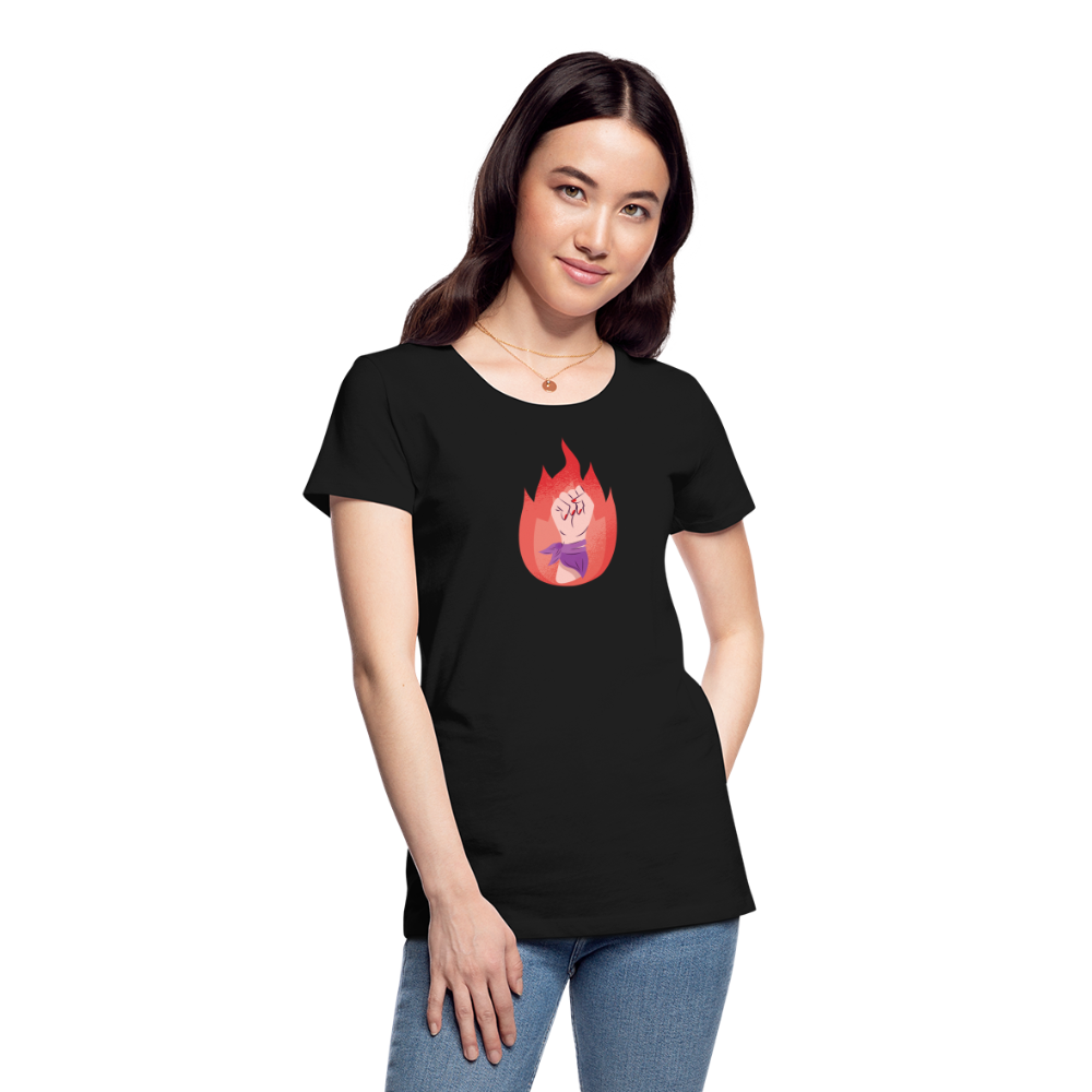 Flammenfaust "Frauen" T-Shirt - Schwarz
