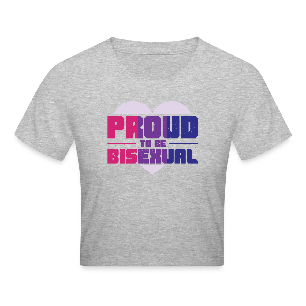 Proud to be Bisexual Cropped T-Shirt - Grau meliert