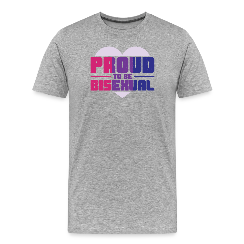 Proud to be Bisexual "Männer" T-Shirt - Grau meliert