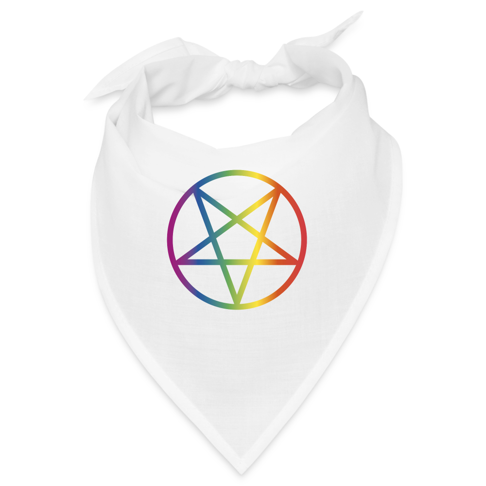 Regenbogen Pentagramm Bandana - weiß