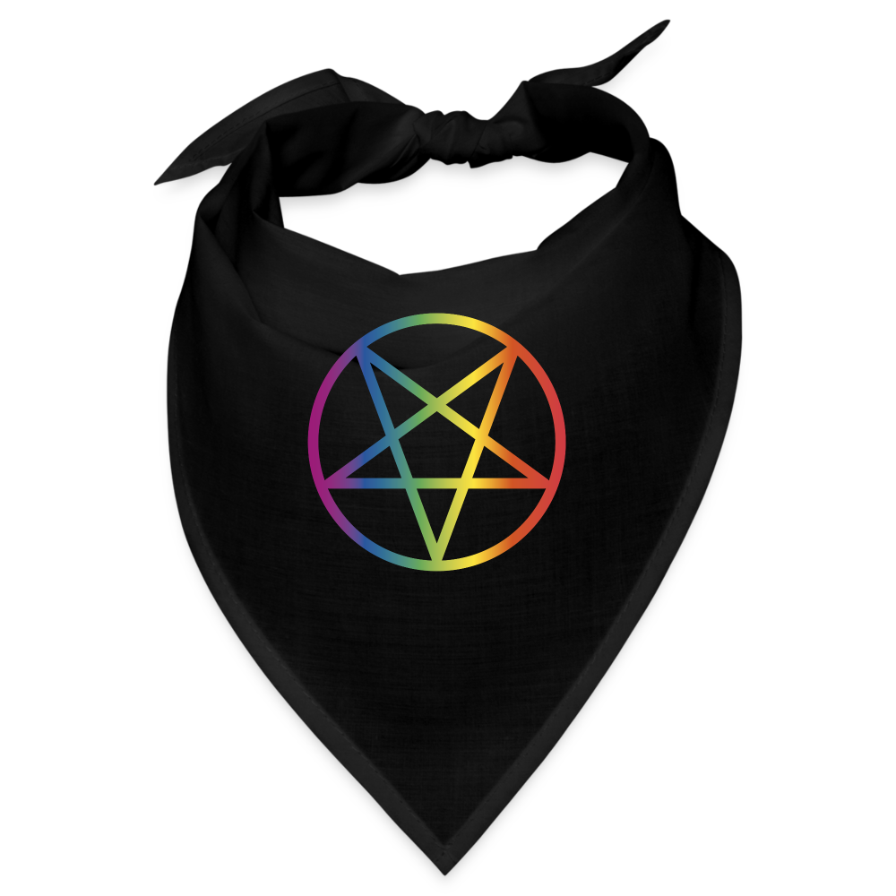 Regenbogen Pentagramm Bandana - Schwarz