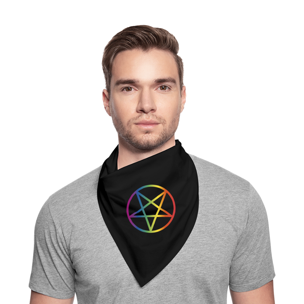 Regenbogen Pentagramm Bandana - Schwarz