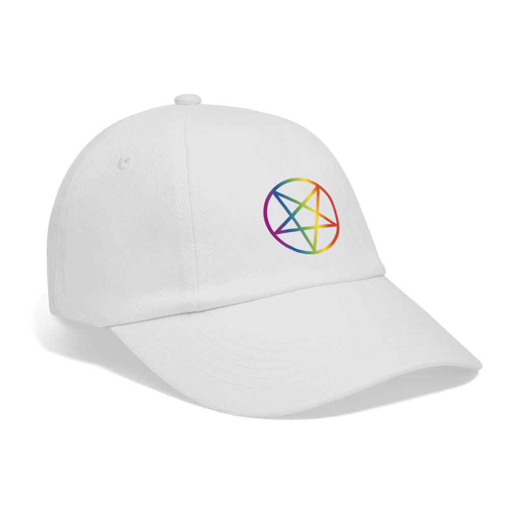 Regenbogen Pentagramm Baseballkappe - Weiß/Weiß