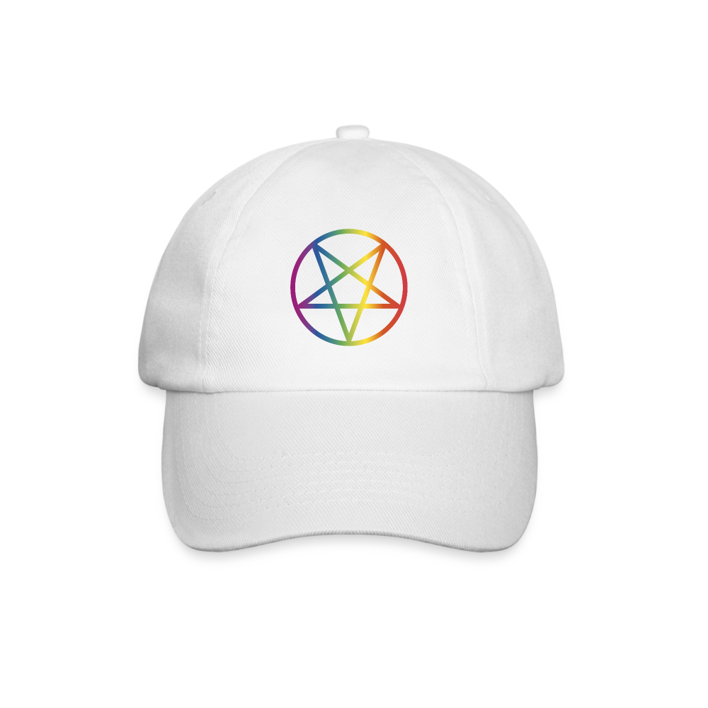 Regenbogen Pentagramm Baseballkappe - Weiß/Weiß