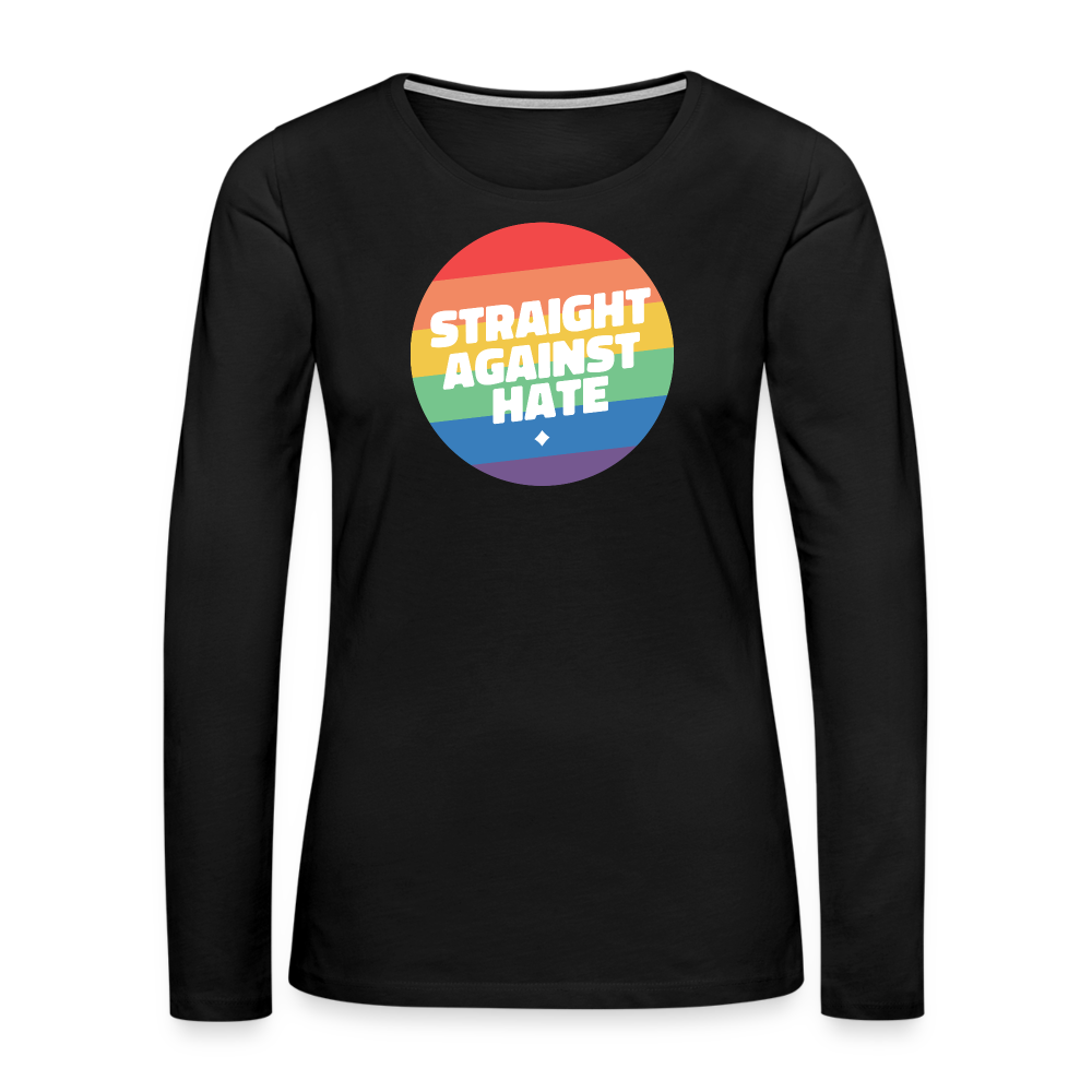 Straight Against Hate Badge "Frauen" Langarmshirt - Schwarz