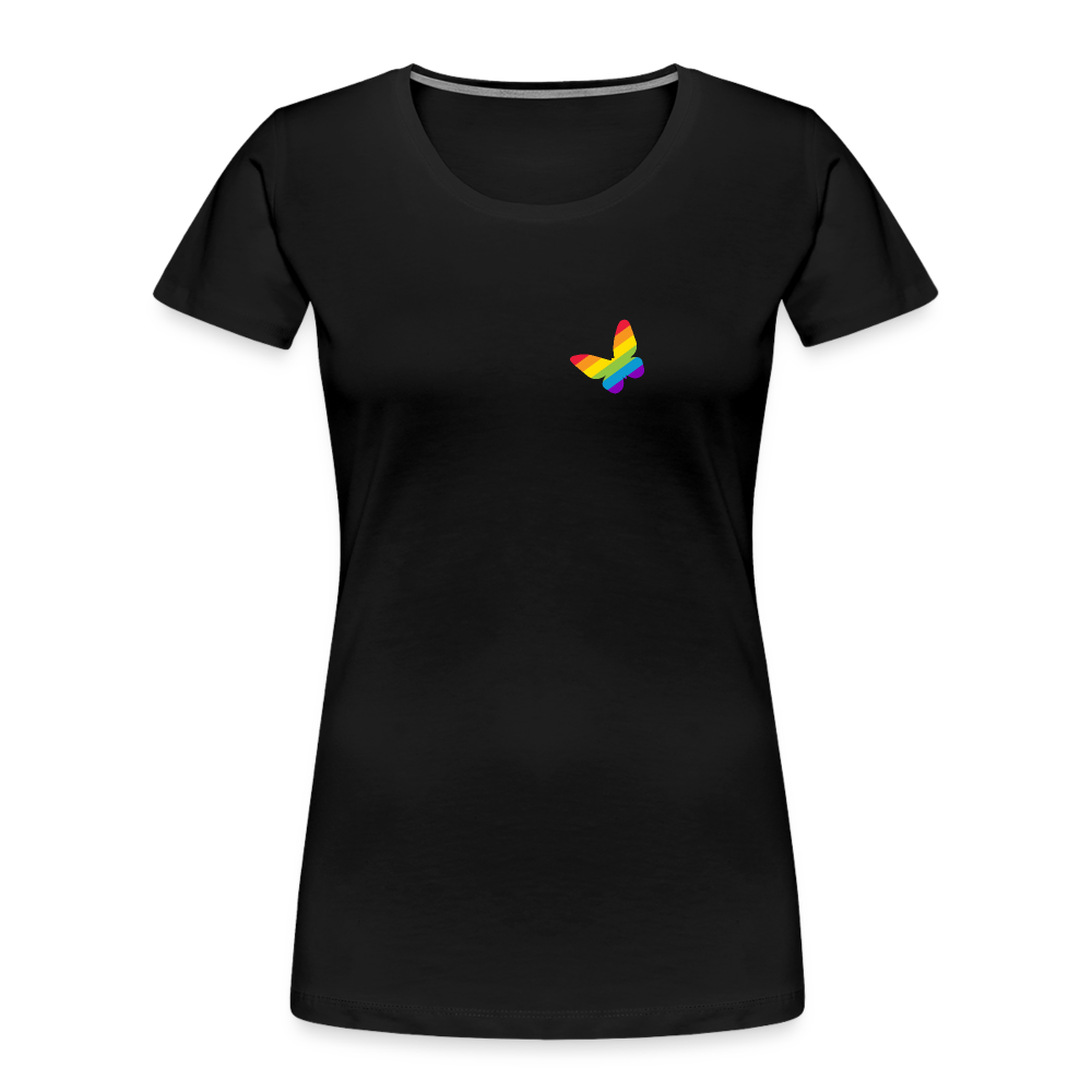 Regenbogen Schmetterling "Frauen" T-Shirt - Schwarz