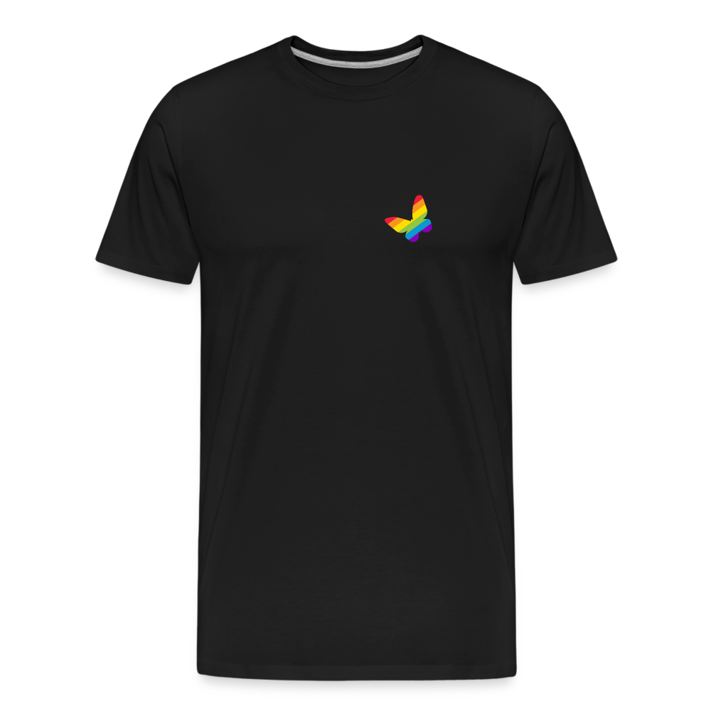 Regenbogen Schmetterling "Männer" T-Shirt - Schwarz
