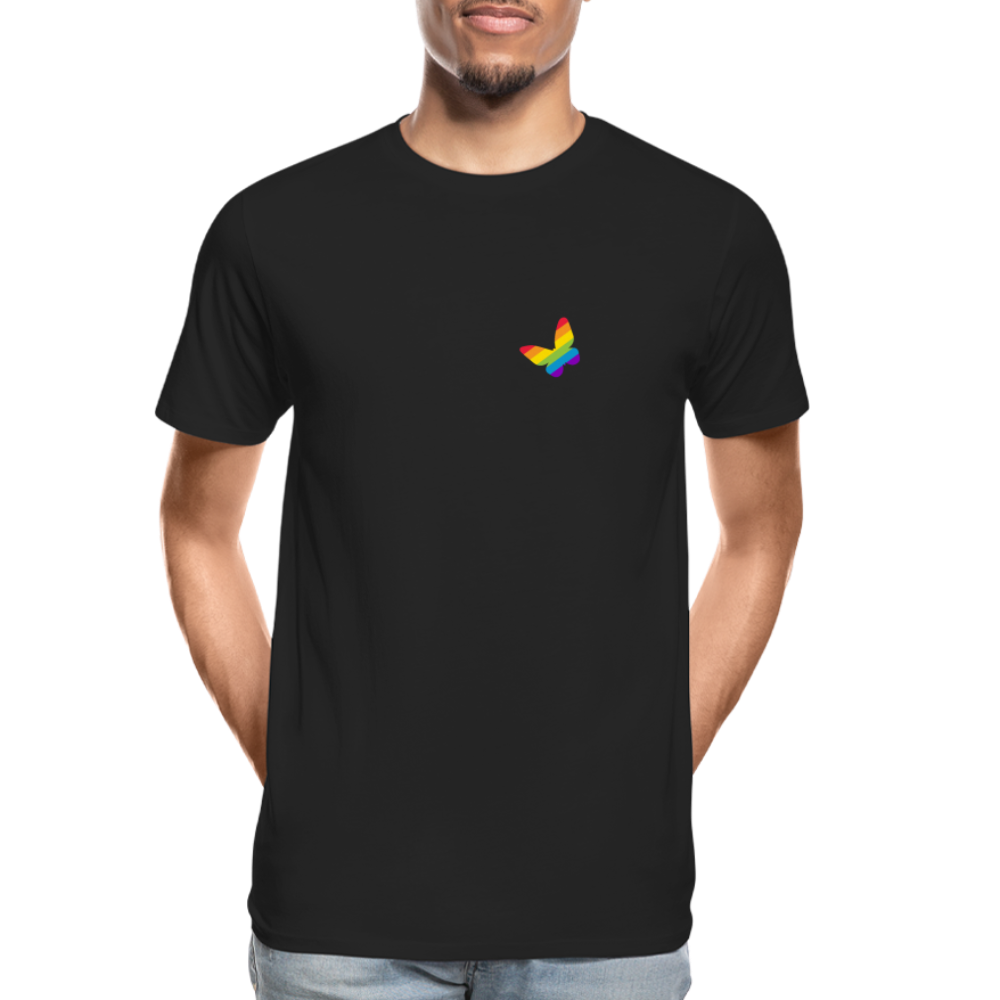 Regenbogen Schmetterling "Männer" T-Shirt - Schwarz