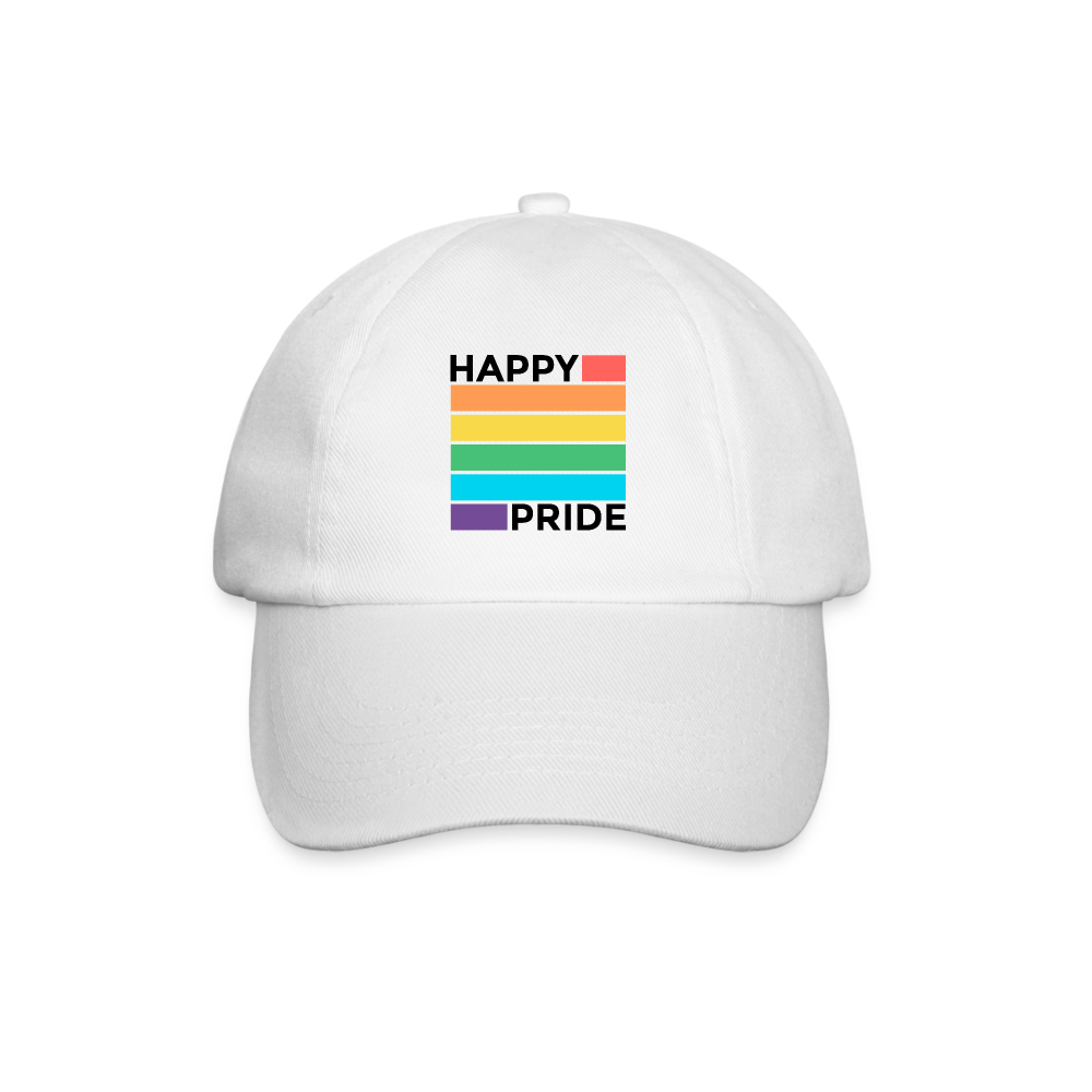 Happy Pride Badge Baseballkappe - Weiß/Weiß