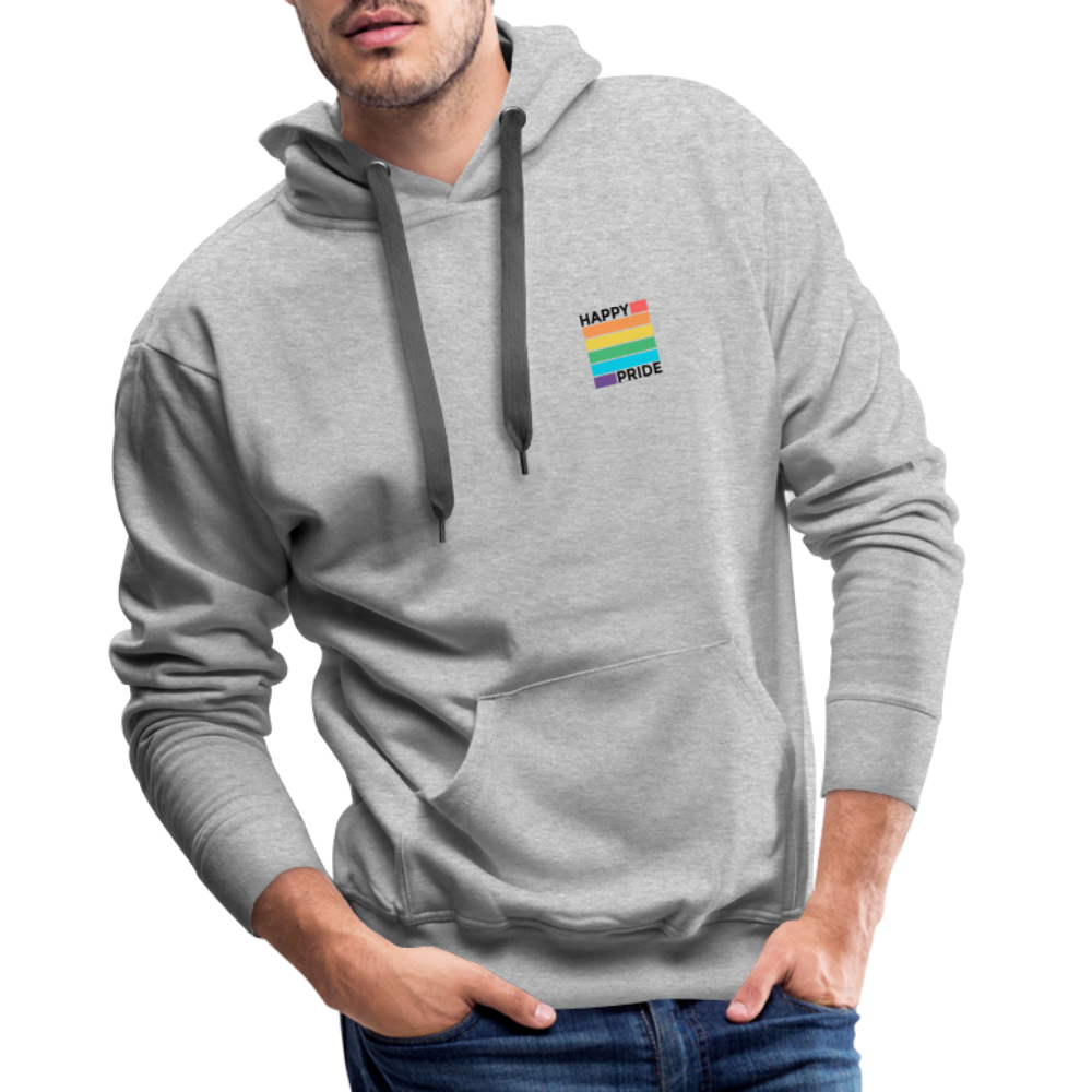 Happy Pride Badge "Männer" Hoodie - Grau meliert