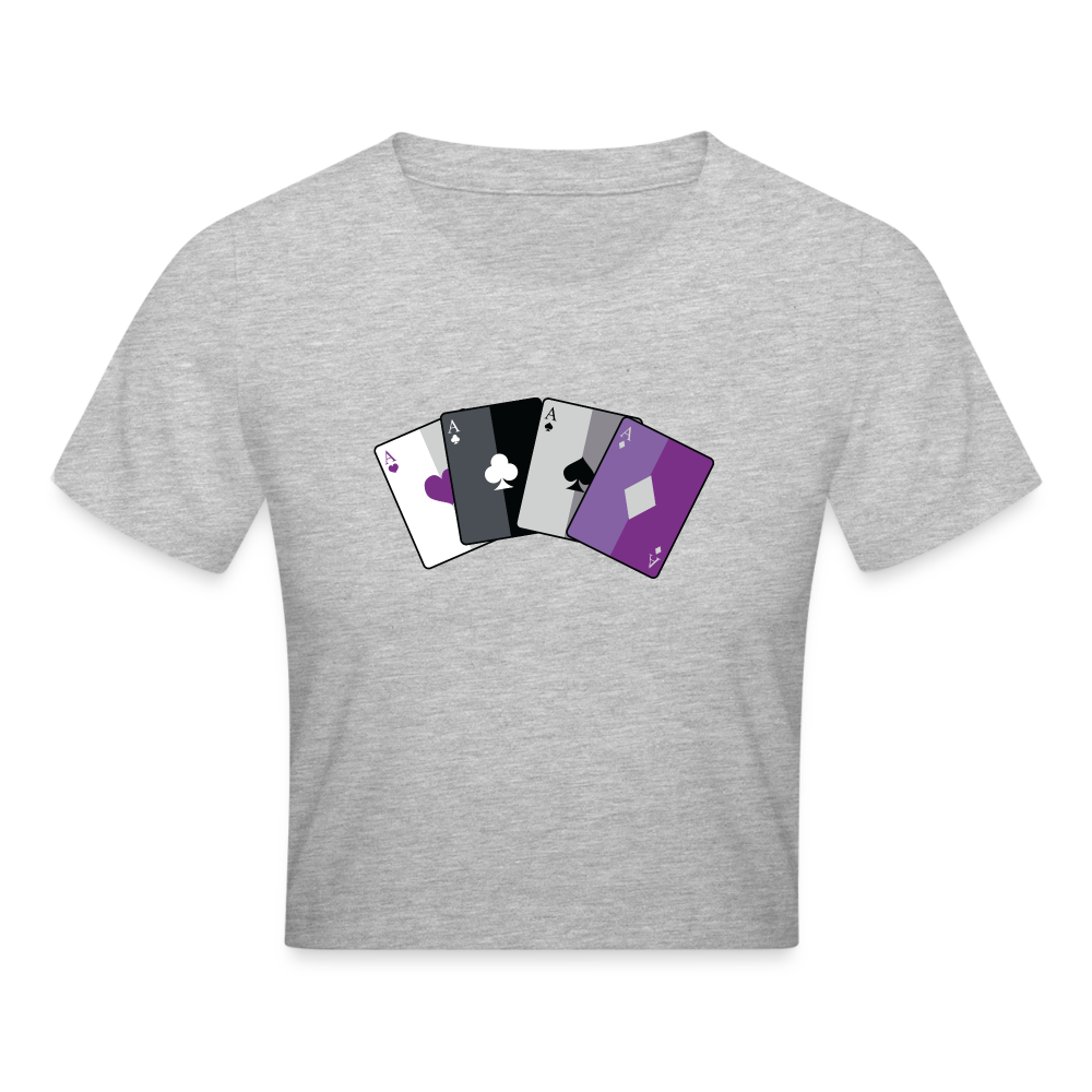 Asexual Spielkarten Cropped T-Shirt - Grau meliert