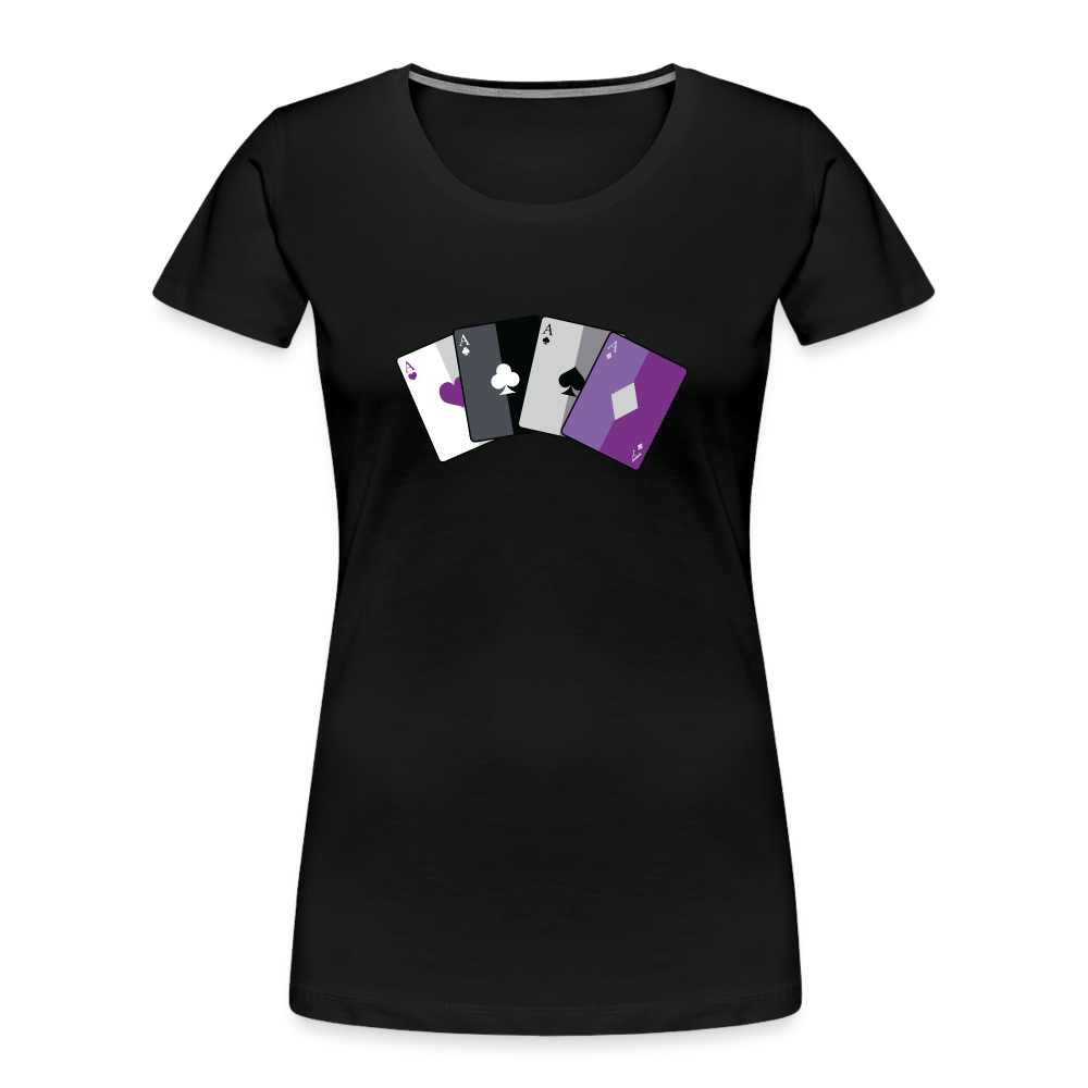 Asexual Spielkarten "Frauen" T-Shirt - Schwarz