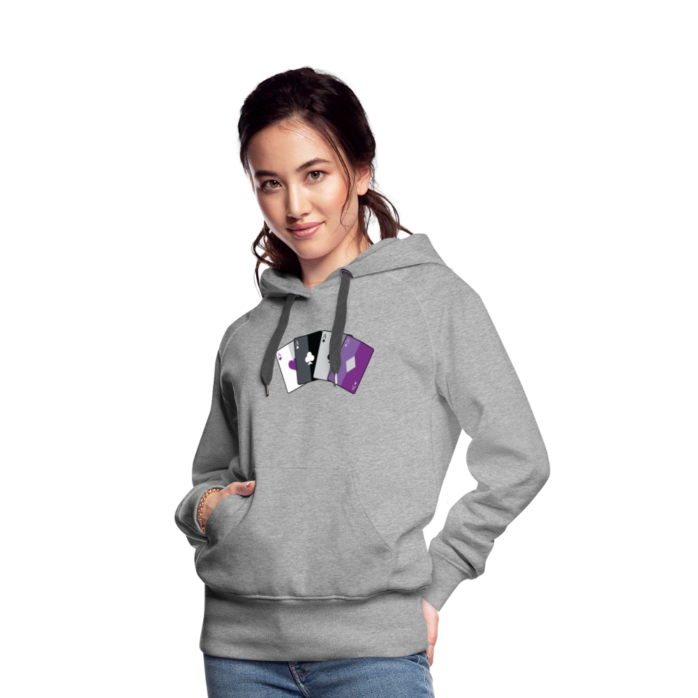 Asexual Spielkarten "Frauen" Hoodie - Grau meliert