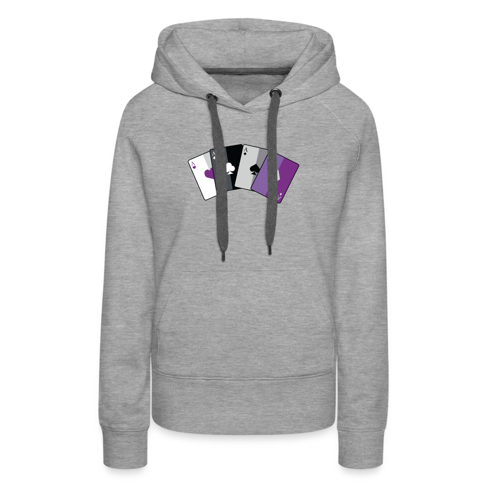 Asexual Spielkarten "Frauen" Hoodie - Grau meliert