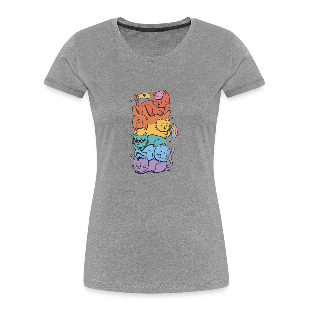 LGBTQ+ Katzen "Frauen" T-Shirt - Grau meliert
