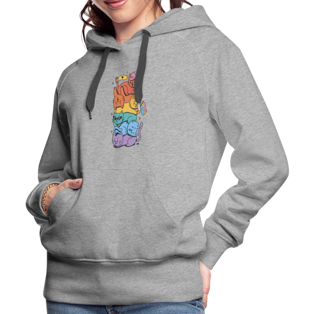 LGBTQ+ Katzen "Frauen" Hoodie - Grau meliert